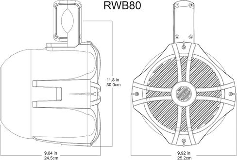 حزمة Rockville RMWK4: مجموعة أسلاك تثبيت مضخم الصوت البحري بقياس 4 AWG، (2) زوج RWB90B 8 في 300 وات مكبرات صوت دوارة 360 درجة، RXM-S6 2600 وات، مضخم صوت 6 قنوات، 6 عناصر in Saudi Arabia