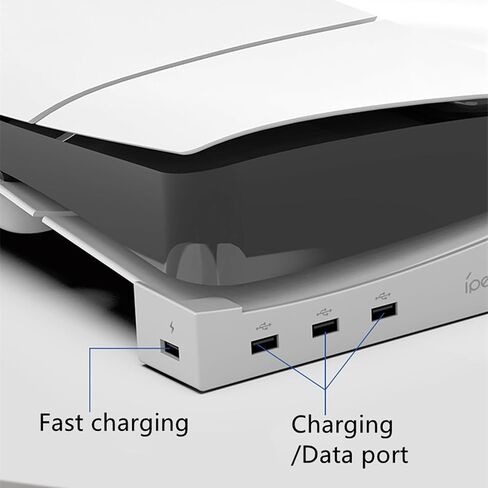Horizontal Stand with 3 USB 2.0 Ports & 1 Fast Charging Port Base Bracket Holder Compatible for PS5 Slim Console in Saudi Arabia