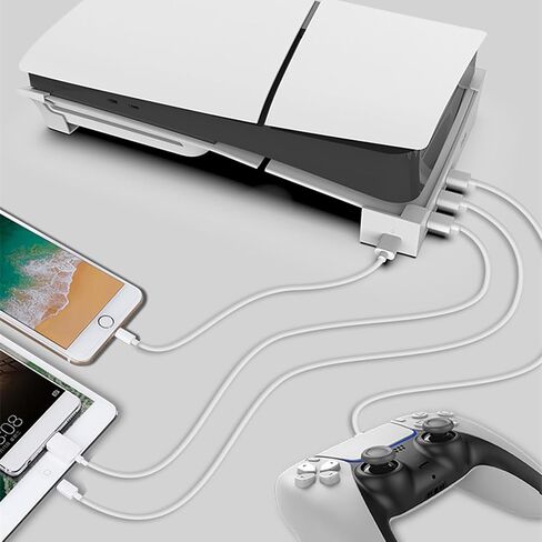 Horizontal Stand with 3 USB 2.0 Ports & 1 Fast Charging Port Base Bracket Holder Compatible for PS5 Slim Console in Saudi Arabia