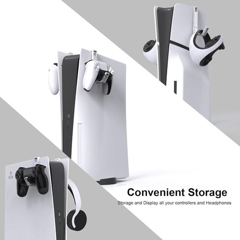 2 PCs Game Controller & Headsets Hanger Holder Convenient Storage No Screws Applicable for PS5 Slim Game Console in Saudi Arabia