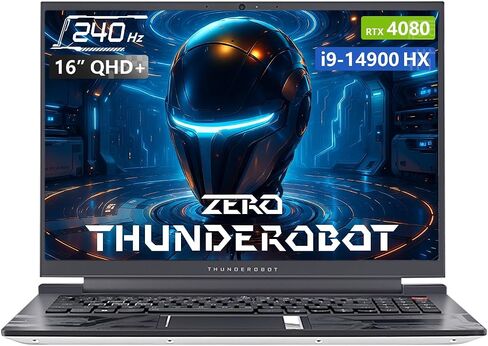 Thunderobot Zero 16 i9 4080 Gaming Laptop, 16" QHD+ 240Hz 2.5K Display, 14th Gen Intel Core i9-14900HX, GeForce RTX 4080, 32GB DDR5 RAM, 1TB SSD, RGB Backlit Keyboard, Wi-Fi 6, Windows 11 Home, White in Kuwait