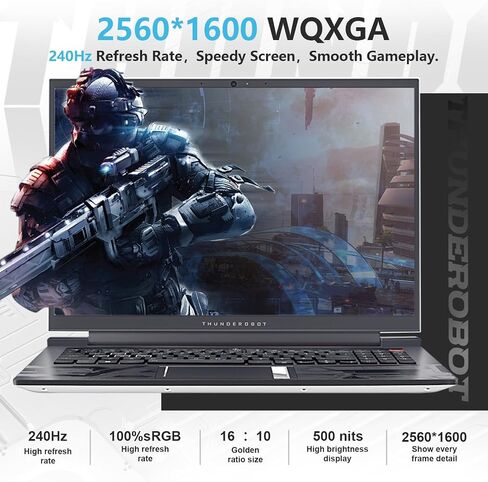 Thunderobot Zero 16 i9 4080 Gaming Laptop, 16" QHD+ 240Hz 2.5K Display, 14th Gen Intel Core i9-14900HX, GeForce RTX 4080, 32GB DDR5 RAM, 1TB SSD, RGB Backlit Keyboard, Wi-Fi 6, Windows 11 Home, White in Kuwait