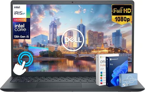 كمبيوتر محمول Dell Inspiron 15 بشاشة تعمل باللمس لمنزل طلاب الأعمال 2025-2026، كمبيوتر AI، شاشة 15.6 بوصة FHD، Intel i5 10-Core، ذاكرة وصول عشوائي 16 جيجابايت، تخزين 1 تيرابايت (512 جيجابايت SSD + 500 جيجابايت تحويلة) MarxsolAddon، Win 11 Pro، مكتب مدى ال in Saudi Arabia