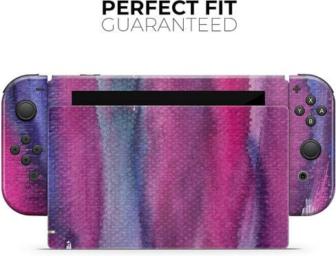 Design Skinz - Compatible with Nintendo Switch Console Bundle - Skin Decal Protective Scratch-Resistant Removable Vinyl Wrap Cover - Violet Mixed Watercolor in Saudi Arabia