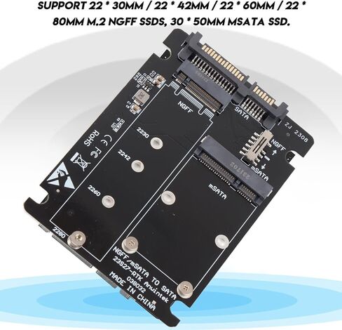 Drfeify SSD إلى بطاقة محول مع أدوات تثبيت ثابتة لتحويل M.2 وMSATA SSD، متوافقة مع أنظمة التشغيل المختلفة لمستخدمي الكمبيوتر in Kuwait