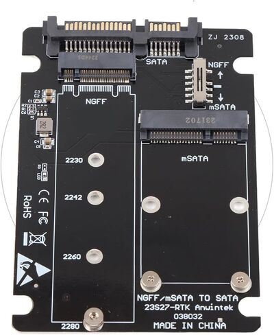 Drfeify SSD إلى بطاقة محول مع أدوات تثبيت ثابتة لتحويل M.2 وMSATA SSD، متوافقة مع أنظمة التشغيل المختلفة لمستخدمي الكمبيوتر in Kuwait