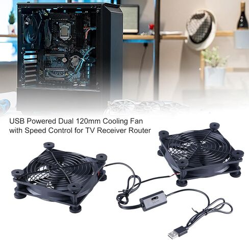 مروحة USB سهلة الاستخدام مقاس 120 مم 2X مع سرعة متغيرة لتبريد أجهزة الكمبيوتر ذات الشاشات المسطحة وتبريد خزانة الكمبيوتر in Saudi Arabia