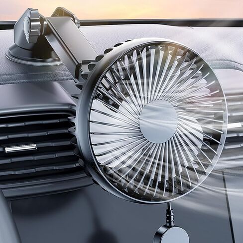 Car Suction Cup Fan USB Power Dashboard Windscreen Mount Cooling Interior Circulator 360 Degree Rotating Quiet Vehicle Fan in Saudi Arabia