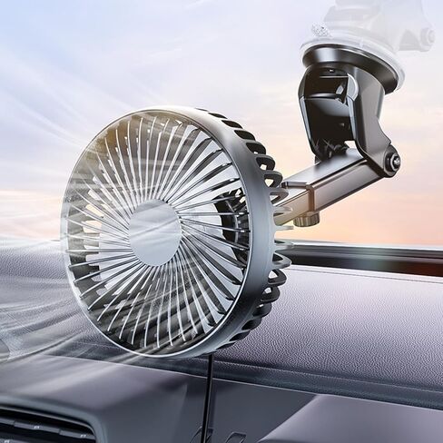 Car Suction Cup Fan USB Power Dashboard Windscreen Mount Cooling Interior Circulator 360 Degree Rotating Quiet Vehicle Fan in Saudi Arabia