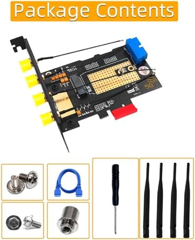 M.2 B Key USB3.0 & PCIe 5G Dual Bus 5G-WWAN بطاقة محول بطاقة محول سطح المكتب مع 4 فتحات SIM هوائيات in Saudi Arabia