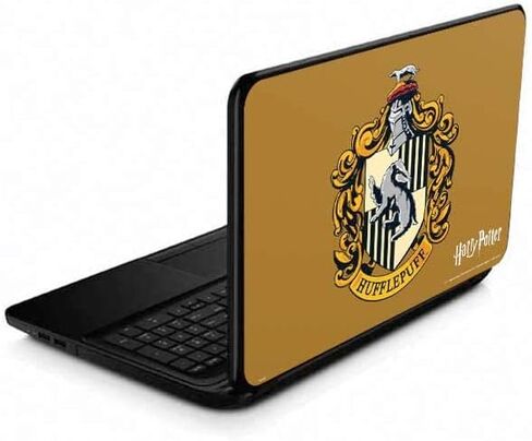 غلاف كمبيوتر محمول من Skinit متوافق مع 15.6 بوصة 15-d038dx - تصميم Warner Bros Hufflepuff House Crest المرخص رسميًا in Saudi Arabia