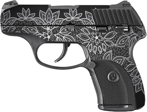 MightySkins Skin Compatible with Ruger LC9 9mm 3.12 Barrel - Floral Lace | Protective, Durable, and Unique Vinyl Decal wrap Cover | Easy to Apply, Remove, and Change Styles | Made in The USA in Saudi Arabia