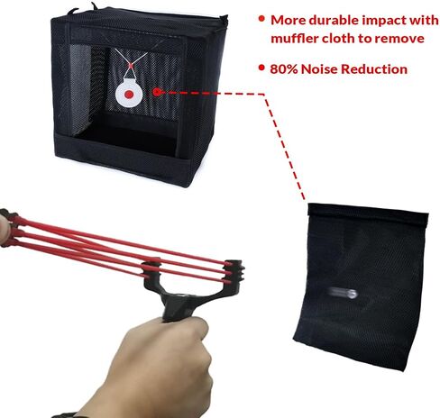 مجموعة صندوق صيد الهدف القابل للطي من Slingshot مع 2 Bullseye لممارسة لعبة الثيران التنافسية، وإعادة تدوير الذخيرة وسهولة حملها للصيد والرماية in Kuwait