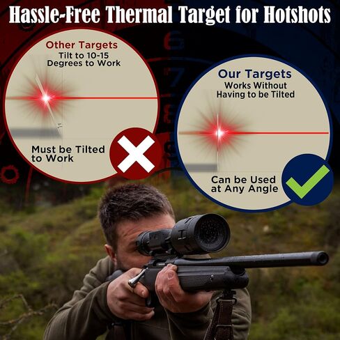 5-Pack Zeroing Thermal Targets with Bullseye – Extra-Bright Passive Rifle Shooting Targets for Outdoor Range Accuracy, No Tilting Needed in Saudi Arabia