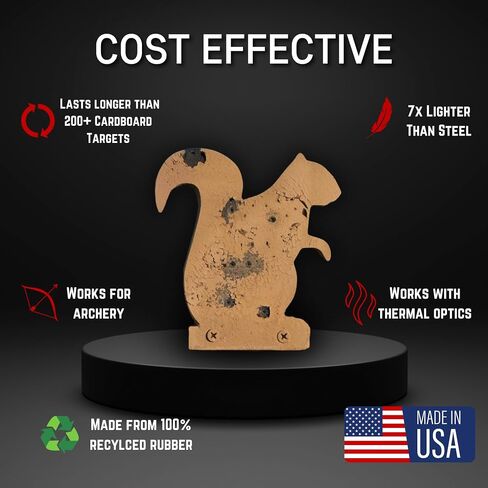 ID Squirrel Plinker Infinity Target – Durable Self-Healing Reusable Rubber Target | Reactive Hits, Weatherproof, No Ricochet | Handles Thousands of Rounds Up to .50 BMG in Saudi Arabia
