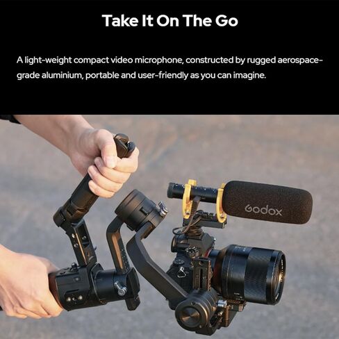 ميكروفون GODOX VDS-M2 Supercardioid Condenser Shotgun، واجهة إخراج 3.5 مم، مادة سبائك الألومنيوم، يعمل مع الكاميرا، DSLR، الكمبيوتر، الهاتف المحمول in Saudi Arabia