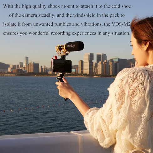 ميكروفون GODOX VDS-M2 Supercardioid Condenser Shotgun، واجهة إخراج 3.5 مم، مادة سبائك الألومنيوم، يعمل مع الكاميرا، DSLR، الكمبيوتر، الهاتف المحمول in Saudi Arabia