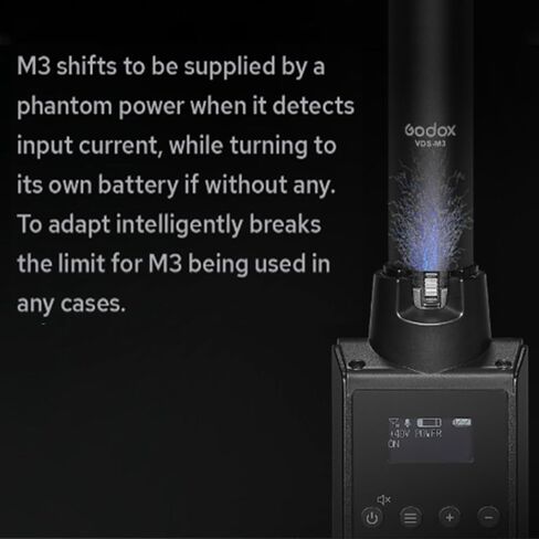 GODOX VDS-M3 Multi-Functional Supercardioid Condenser Shotgun Microphone,USB Interface,270° Adjustable Bracket,2000mAh Lithium Battery for 220h Recording Time in Saudi Arabia
