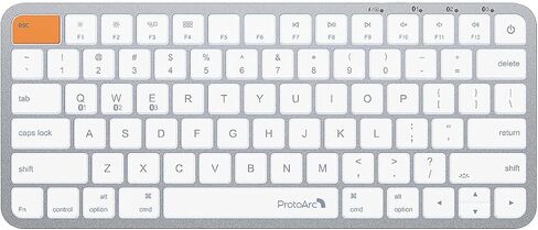 ProtoArc Backlit Compact Wireless Keyboard for Mac, K90-A Bluetooth Keyboard, Multi-Device, Low Profile, Fluid Quiet Typing, Rechargeable, Compatible with MacBook Pro/Air, iPad - Space Gray in Saudi Arabia