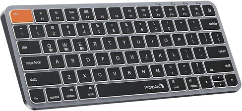 ProtoArc Backlit Compact Wireless Keyboard for Mac, K90-A Bluetooth Keyboard, Multi-Device, Low Profile, Fluid Quiet Typing, Rechargeable, Compatible with MacBook Pro/Air, iPad - Space Gray in Saudi Arabia