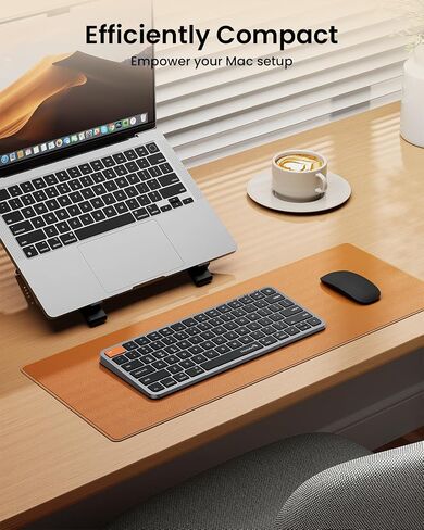 ProtoArc Backlit Compact Wireless Keyboard for Mac, K90-A Bluetooth Keyboard, Multi-Device, Low Profile, Fluid Quiet Typing, Rechargeable, Compatible with MacBook Pro/Air, iPad - Space Gray in Saudi Arabia