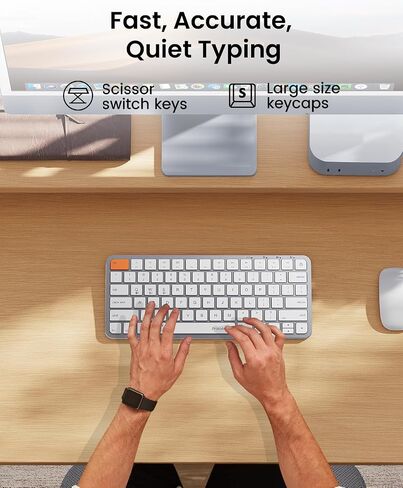 ProtoArc Backlit Compact Wireless Keyboard for Mac, K90-A Bluetooth Keyboard, Multi-Device, Low Profile, Fluid Quiet Typing, Rechargeable, Compatible with MacBook Pro/Air, iPad - Space Gray in Saudi Arabia