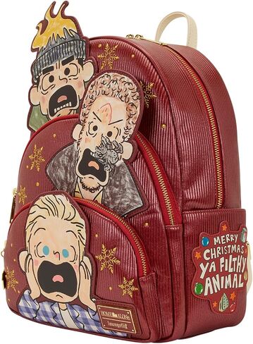 حقيبة ظهر Loungefly Twentieth Century Studios Home Alone بجيب ثلاثي متوسطة الحجم in Kuwait