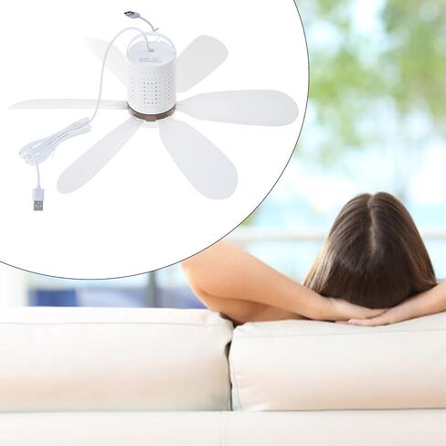 USB Fan 5V1A Hanging Ceiling 6Leaves For Camping And Travel Tent 5V 5W Quiet Operate USB Ceiling Fan in Saudi Arabia