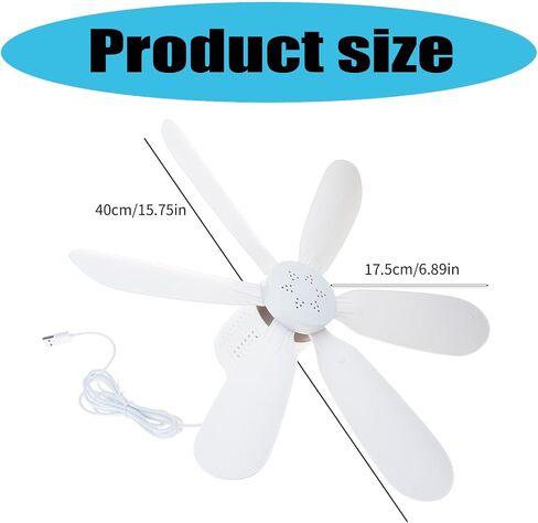 USB Fan 5V1A Hanging Ceiling 6Leaves For Camping And Travel Tent 5V 5W Quiet Operate USB Ceiling Fan in Saudi Arabia