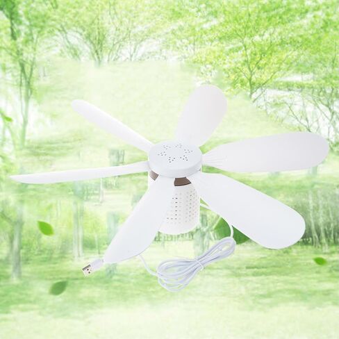 USB Fan 5V1A Hanging Ceiling 6Leaves For Camping And Travel Tent 5V 5W Quiet Operate USB Ceiling Fan in Saudi Arabia