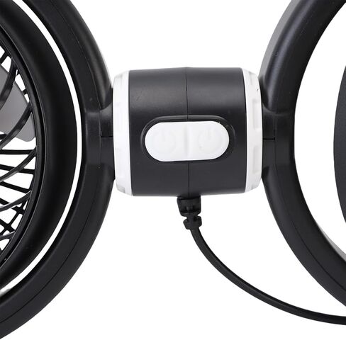 Walfront Dual Head Car Fan, 360 Degree Rotatable USB Cooling Fan for Backseat, Strong Airflow for SUVs, Trucks and Sedans in Kuwait