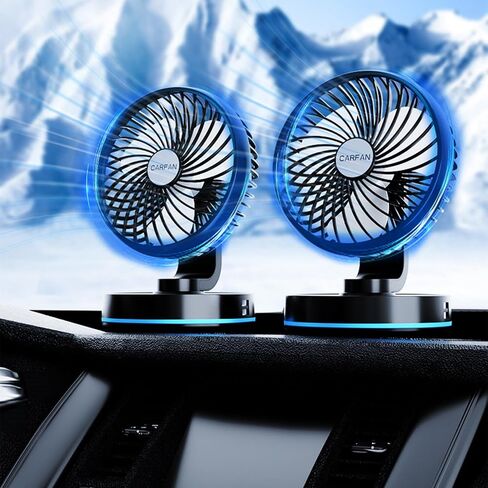 مروحة سيارة USB التوصيل التبريد لسيارات الدفع الرباعي المنزل مراوح قابلة للطي للتدوير مع ضوء LED سيارة الرياح القوية in Kuwait