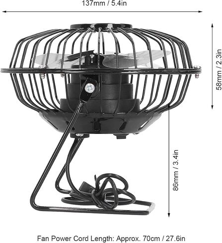 Walfront Solar Powered Fan, Lightweight USB Outdoor Cooling Fan for Camping Tent and Greenhouse, Ventilation Solution with Dual Power Options, Compact Design in Saudi Arabia