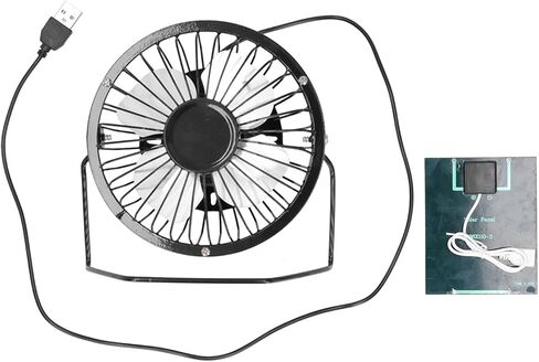Walfront Solar Powered Fan, Lightweight USB Outdoor Cooling Fan for Camping Tent and Greenhouse, Ventilation Solution with Dual Power Options, Compact Design in Saudi Arabia