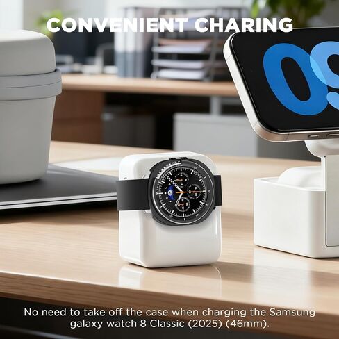 for Samsung Galaxy Watch 8 46mm Cover,Metal Protective Case Compatible with Samsung Galaxy Watch 8 Classic (2025) 46mm Case,Utra-Thin Durable Metal Samsung Watch Case with Back Frame (Black) in Kuwait