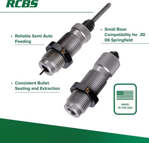 RCBS Small Base Die Set 30-06 Springfield, Reloading Die Set for Semi-Automatic Rifles with Reliable Chambering in Kuwait