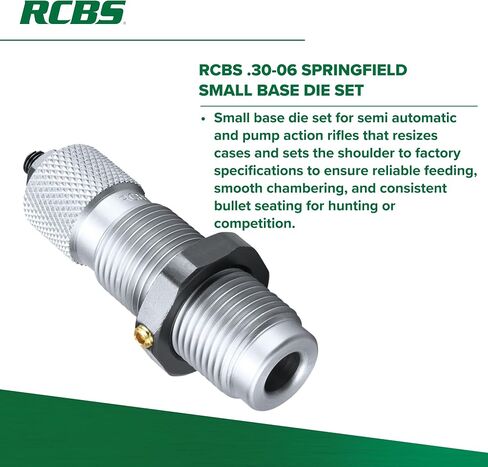 RCBS Small Base Die Set 30-06 Springfield, Reloading Die Set for Semi-Automatic Rifles with Reliable Chambering in Kuwait