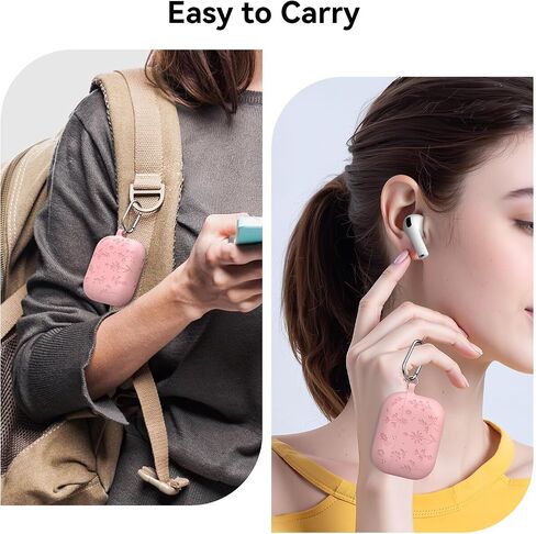 for AirPods Pro 3 Case, Premium Silicone Flower Engraved Cute Protective Case Cover for Airpods Pro 3rd Generation 2025 (Pink, for AirPod Pro 3 Case) in Saudi Arabia