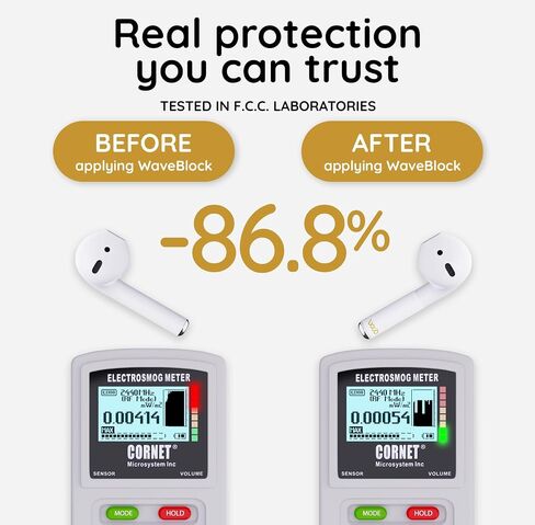 WaveBlock Classic, EarProtect Sticker for AirPods Classic 1st Generation, Harm Blocker for AirPods, 5G Shield Reduction, Fits in Case, Tested in FCC Certified Lab in Saudi Arabia