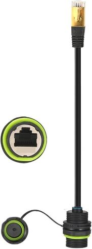 MUSM 1PC RJ45 8p8c Waterproof Connector, RJ45 Male to Female, Panel Mount Type,zinc Alloy Body+PA66 Plastic+Copper Contact 250mm(YPM20-RJ45-C01) in Saudi Arabia
