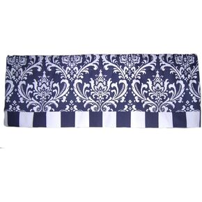 RLF Home Royal Banded Damask Straight Valance, Black in Kuwait