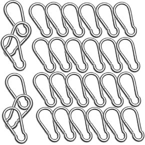 48pcs M6 Carabiner Clip 2.36 بوصة شاقية من الصلب الكارابينر مقطع الربيع المفاجئة خطاف صغير carabiner ، 260 رطلا القدرات مقاطع الربيع لأرجوحة أرجوحة سفر في الهواء الطلق in Kuwait