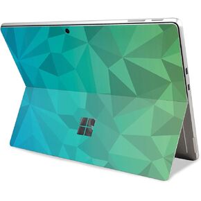 Tablet Skin Compatible with Microsoft Surface Pro 11 (2024-2025) - Blue Green Polygon - Premium 3M Vinyl Protective Wrap Decal Cover - Easy to Apply | Crafted in The USA by MightySkins in Kuwait