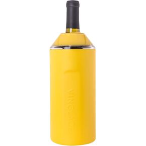 Vinglacé Wine Bottle Chiller- Portable Champagne Insulator- Stainless Steel Wine Cooler Sleeve, Black in Saudi Arabia