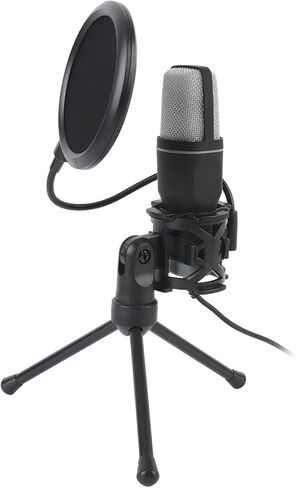 Condenser Computer Mic, RGB Light Streaming Podcast Studio Microphone with Tripod Stand, Metal USB Gaming Mic for Recording, Vocals in Saudi Arabia
