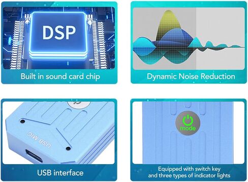 ميكروفون Sanpyl USB، ميكروفون خلفي مغناطيسي لتقليل الضوضاء AI بقناتين، لاقط متعدد الاتجاهات 360، للفوز بنظام التشغيل OS X لنظام التشغيل Linux لنظام Android (رمادي نيزكي) in Saudi Arabia