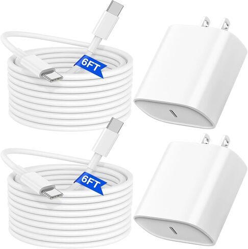 25W Samsung Super Fast Charger Block [2 Pack] for Samsung Galaxy S22, S23, S24, S25 Ultra, S25 FE, Z Flip 7, Z Fold 7, Z flip Fe, A17 USB C Charger with 6FT C to C Cable Android Phone Charger Cord in Kuwait