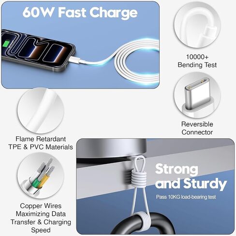 25W Samsung Super Fast Charger Block [2 Pack] for Samsung Galaxy S22, S23, S24, S25 Ultra, S25 FE, Z Flip 7, Z Fold 7, Z flip Fe, A17 USB C Charger with 6FT C to C Cable Android Phone Charger Cord in Kuwait