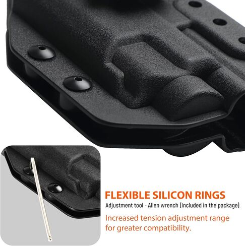 حافظة تحمل الضوء IWB Kydex لجهاز Glock 19 Gen5 مع Streamlight TLR-8، حامل مستوى الاحتفاظ بالاحتكاك I، قطع بصري مناسب للنقطة الحمراء، أسود in Kuwait