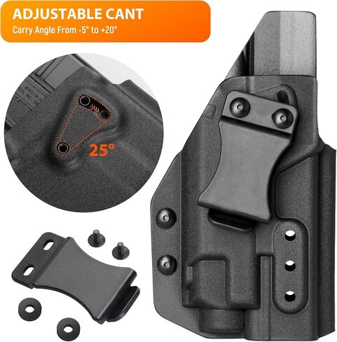 حافظة تحمل الضوء IWB Kydex لجهاز Glock 19 Gen5 مع Streamlight TLR-8، حامل مستوى الاحتفاظ بالاحتكاك I، قطع بصري مناسب للنقطة الحمراء، أسود in Kuwait